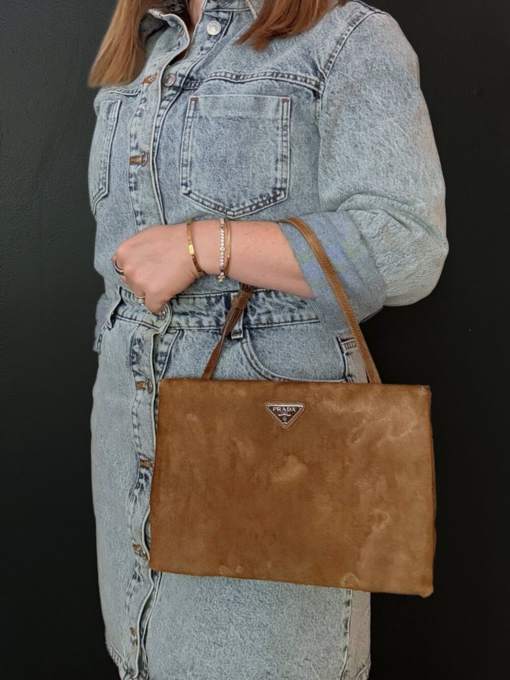 Vintage PRADA 1996 Pony Hair Shoulder Bag and Clutch - Picture 9 of 11